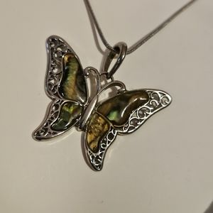 Silver 16in Chain with Butterfly Pendant